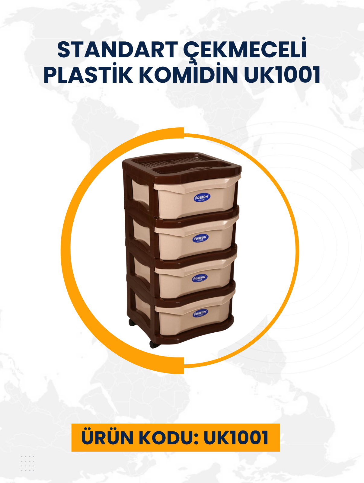 Standart Çekmeceli Plastik Komidin UK1001
