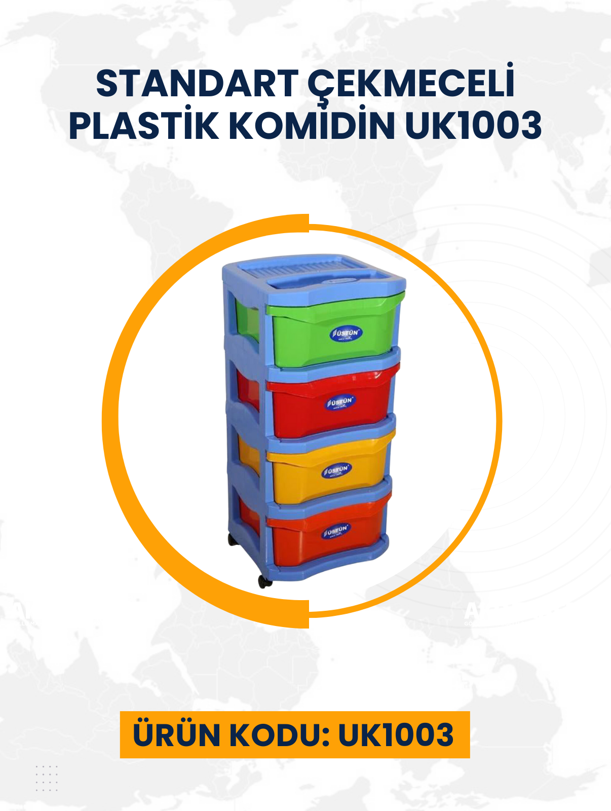 Standart Çekmeceli Plastik Komidin UK1003
