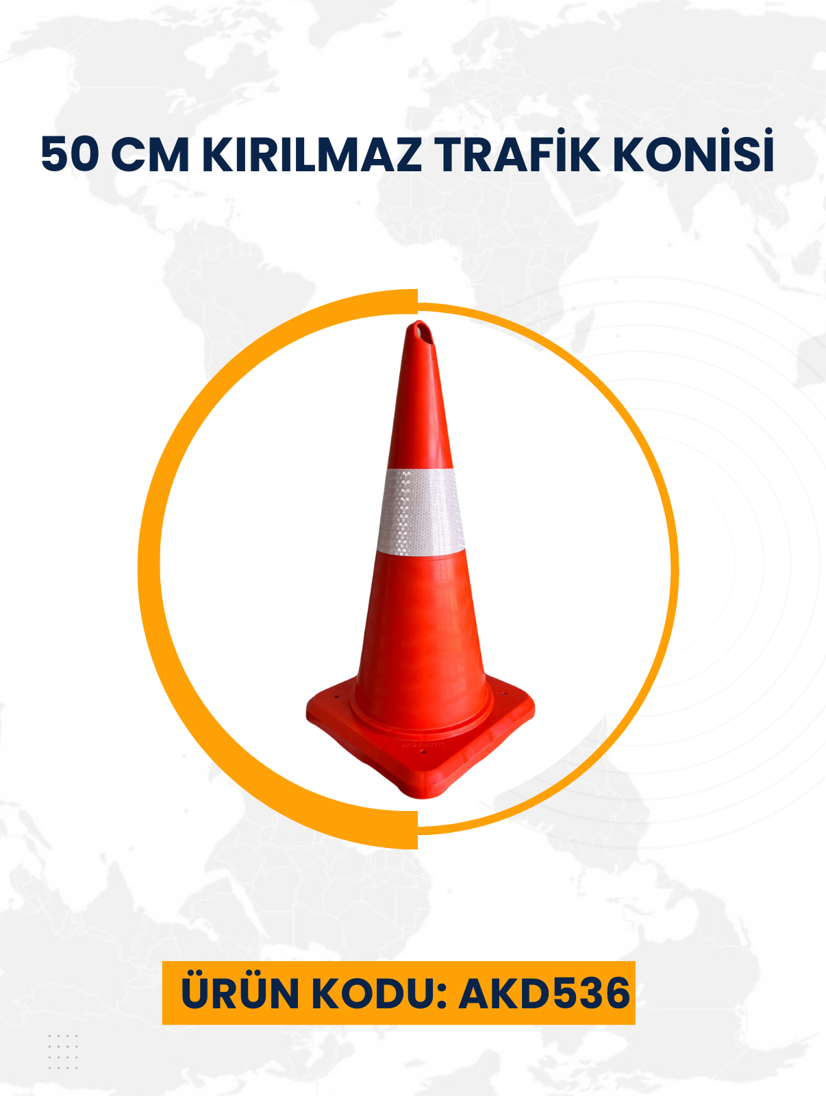 50 Cm Kırılmaz Trafik Konisi