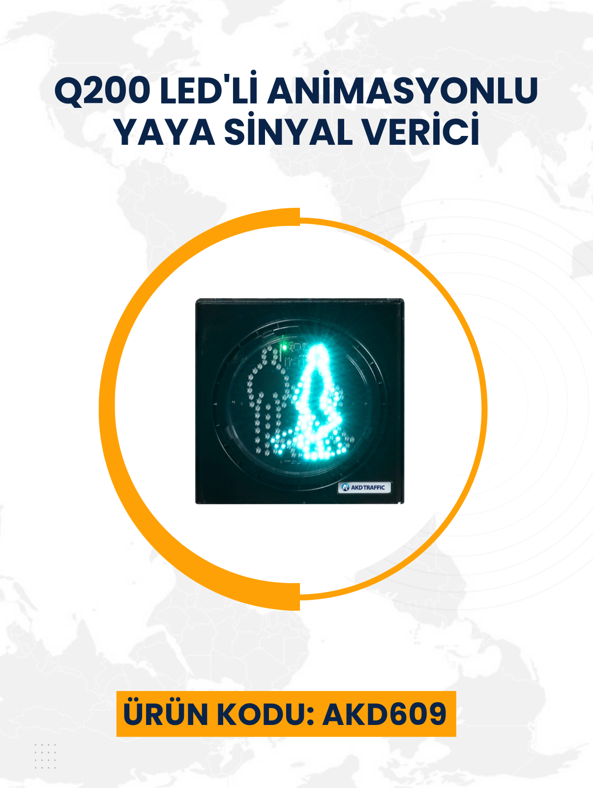 Q200 LED'li Animasyonlu Yaya Sinyal Verici