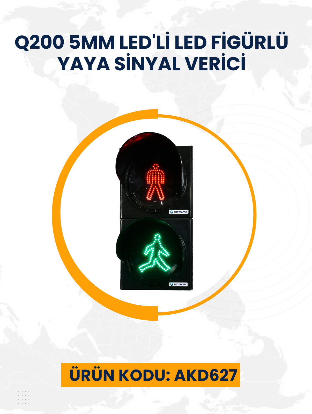 Q200 5mm LED'li LED Figürlü Yaya Sinyal Verici