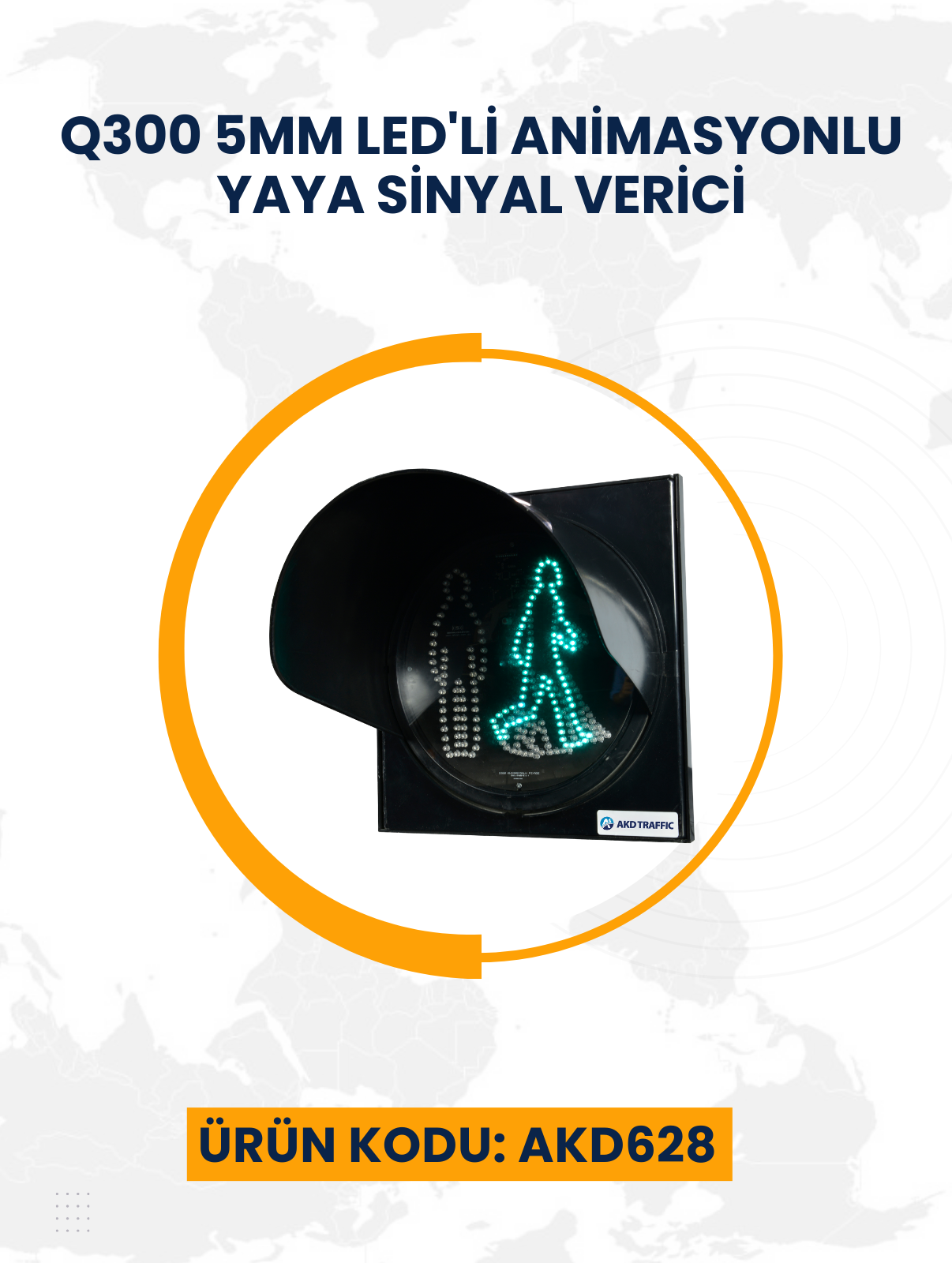 Q300 5mm LED'li Animasyonlu Yaya Sinyal Verici